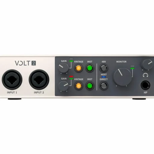 Universal Audio Volt 2 With Harbinger Studio Monitor Pair, Stands & Cables SM505