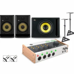 Universal Audio Volt 476P with KRK ROKIT G5 Studio Monitor Pair & S10 Subwoofer (Stands & Cables Included) ROKIT 8