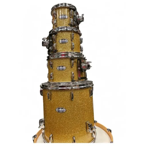 Used 2019 Pearl 5 Piece MASTER MAPLE COMPLETE BOMBAY GOLD SPARKLE Drum Kit