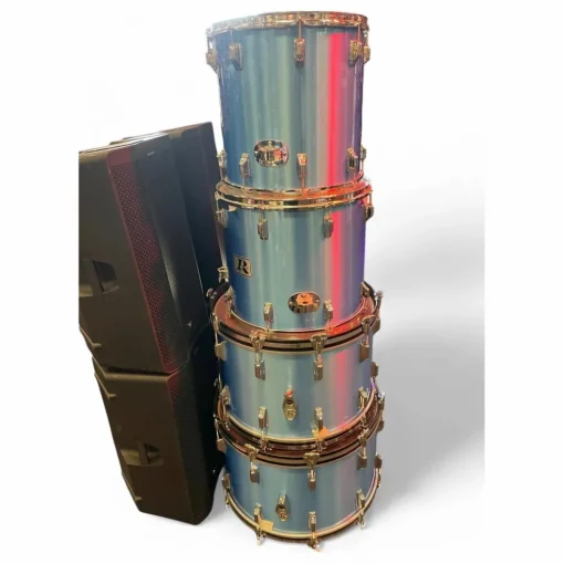 Used 1981 Rogers 9 Piece STUDIO TEN Metallic Blue Drum Kit