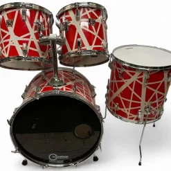 Used 1984 TAMA 4 piece SWINGSTAR VAN HALEN WRAP RED AND WHITE Drum Kit