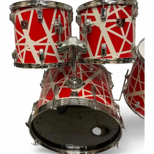 Used 1984 TAMA 4 piece SWINGSTAR VAN HALEN WRAP RED AND WHITE Drum Kit