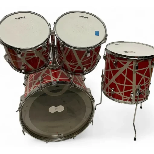 Used 1984 TAMA 4 piece SWINGSTAR VAN HALEN WRAP RED AND WHITE Drum Kit