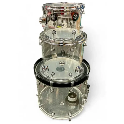 Used DW 3 piece Design Series Acrylic Clear Drum Kit
