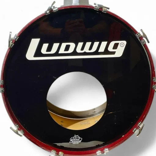 Used Ludwig 5 Piece Classic Maple cherry kick / black cortex toms Drum Kit