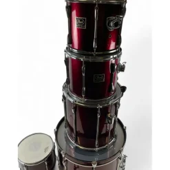 Used Pearl 5 piece Export Wine Red Drum Kit