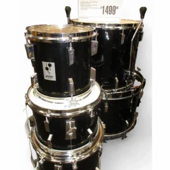 Used 1980s SONOR 5 piece Phonic Gloss Black Drum Kit