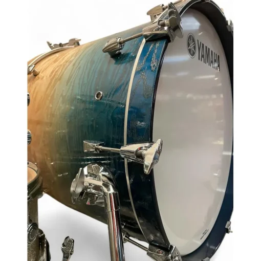 Used Yamaha 4 piece Phoenix Burled Ash Textured Sapphire Fade Drum Kit