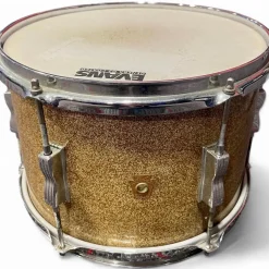 Vintage 1965 Ludwig 5 Piece 5pc Kit Gold Sparkle W/Chrome Snare Gold Sparkle Drum Kit