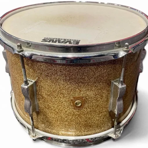 Vintage 1965 Ludwig 5 Piece 5pc Kit Gold Sparkle W/Chrome Snare Gold Sparkle Drum Kit