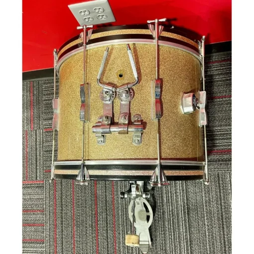 Vintage 1965 Ludwig 5 Piece 5pc Kit Gold Sparkle W/Chrome Snare Gold Sparkle Drum Kit