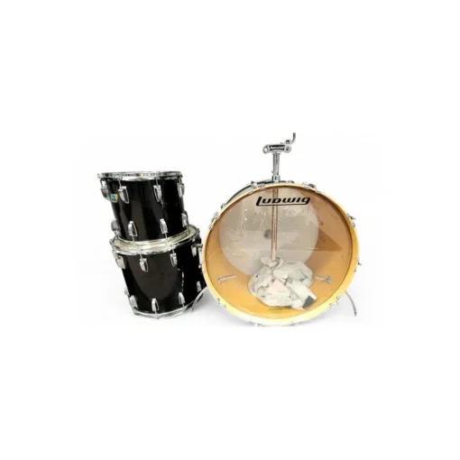 Vintage 1970s Ludwig 3 piece 3 PC KIT Black Drum Kit