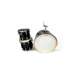 Vintage 1970s Ludwig 3 piece 3 PC KIT Black Drum Kit