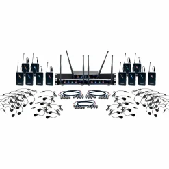 VocoPro DIGITAL-PLAY-12 12-Channel UHF Wireless Headset/Lapel Microphone System, 900-927.2mHz 902-928 MHz Black