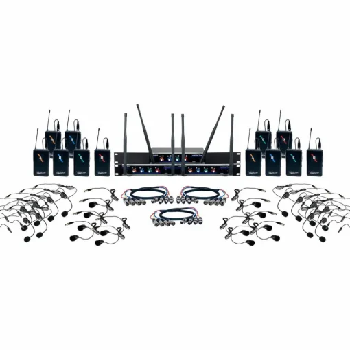 VocoPro DIGITAL-PLAY-12 12-Channel UHF Wireless Headset/Lapel Microphone System, 900-927.2mHz 902-928 MHz Black