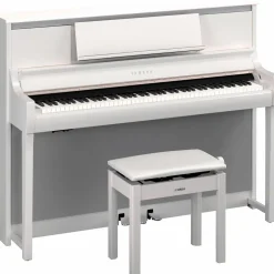 Yamaha Clavinova CSP-295 Digital Upright Piano With Bench Polished White