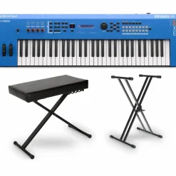 Yamaha MX61 61-Key Music Production Synthesizer Essentials Bundle Blue
