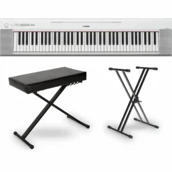 Yamaha Piaggero NP-35 76-Key Portable Keyboard Essentials Bundle White
