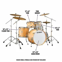 Yamaha Tour Custom Maple 4-Piece Shell Pack With 22" Bass Drum Butterscotch Satin