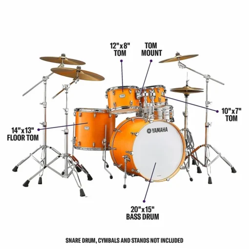 Yamaha Tour Custom Maple 4-Piece Shell Pack With 20" Bass Drum Caramel Satin