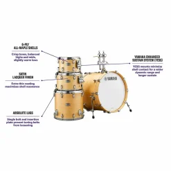 Yamaha Tour Custom Maple 4-Piece Shell Pack With 22