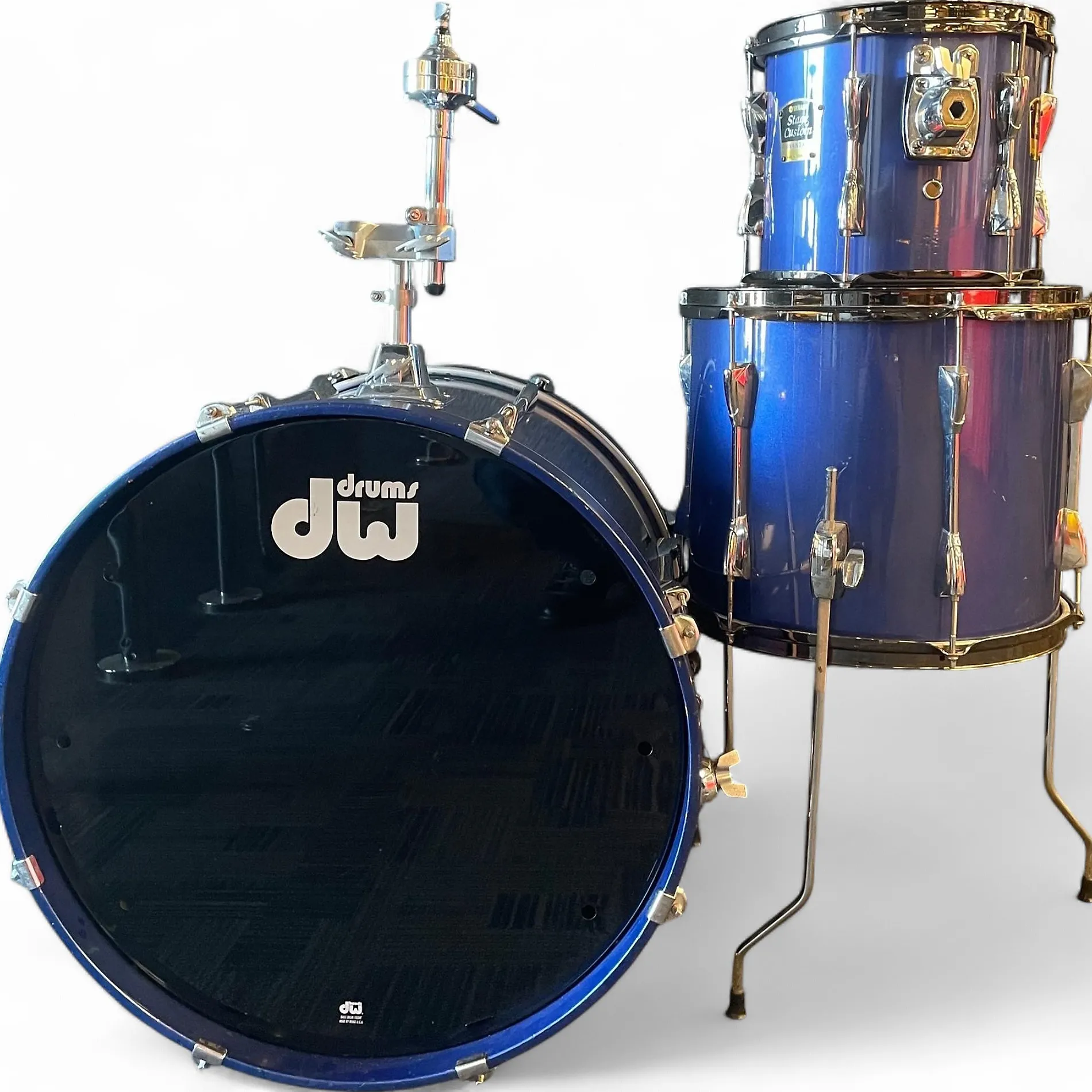 Used Yamaha 3 Piece Stage Custom Advantage 3pc Blue Drum Kit - Guitar World
